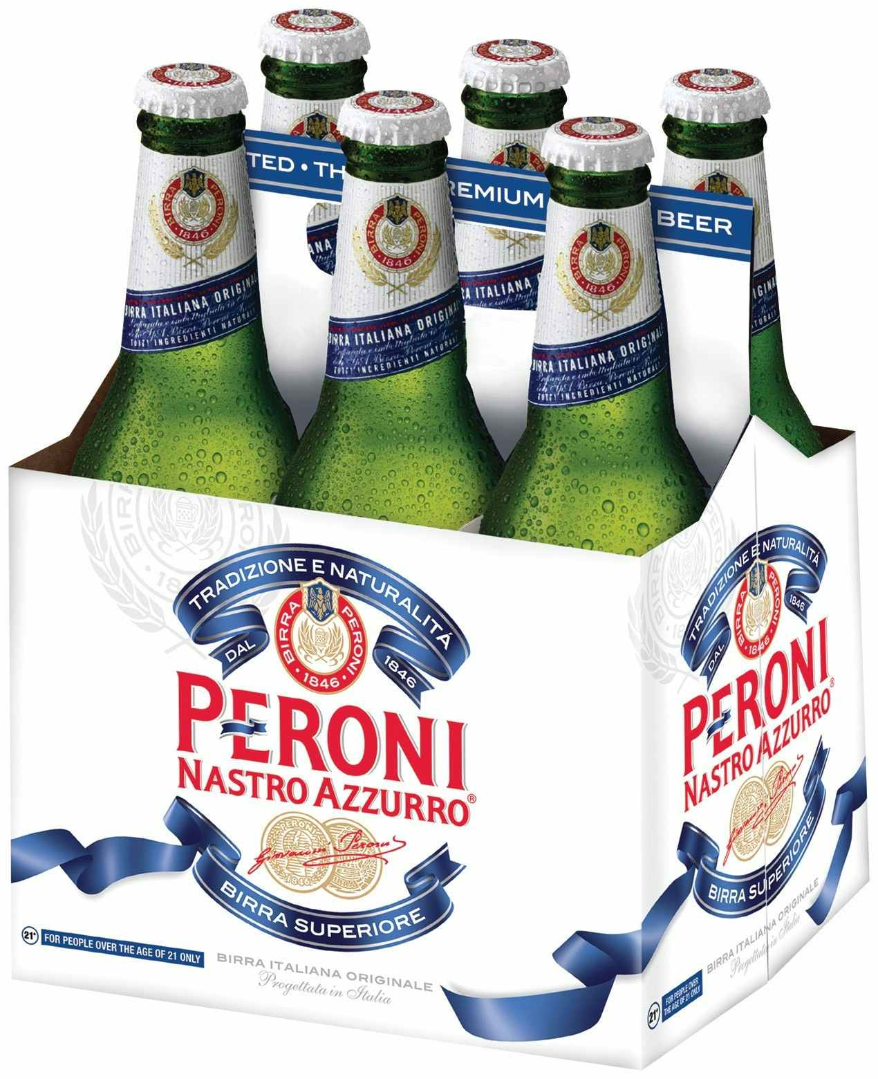 Peroni Nastro Azzuro Lager 6 pack 12oz Bottle