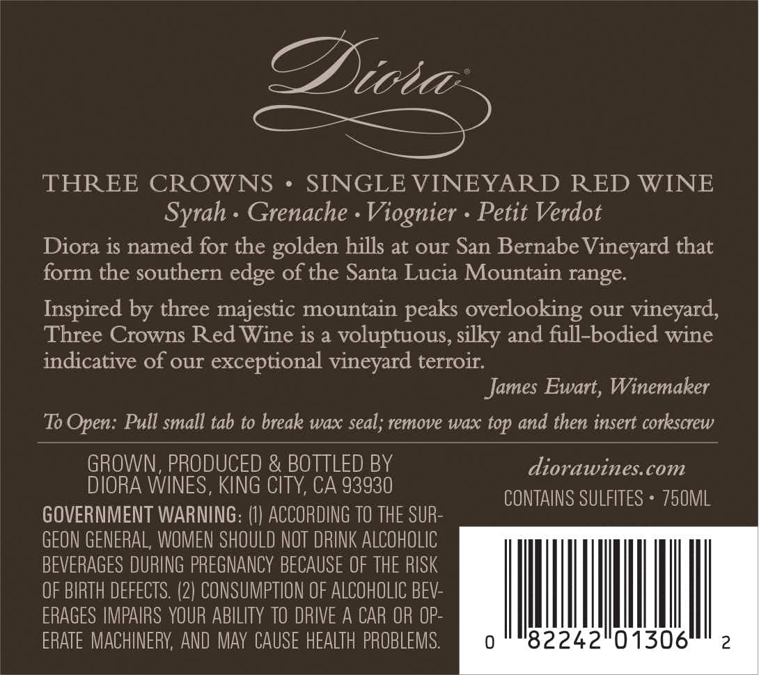 Diora Three Crowns Red Wine 2014