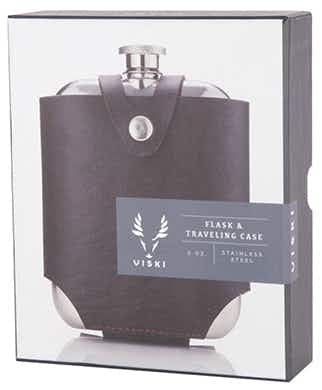 True Fabrications Viski Admiral Stainless Steel Flask And Travel Case 750ml