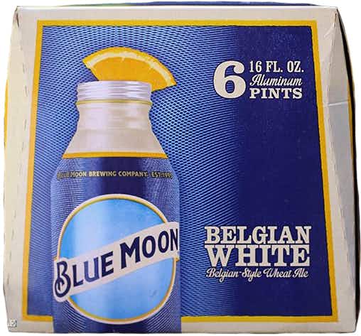 Blue Moon Brewing Company Belgian White 6 pack 16oz Aluminum Bottle