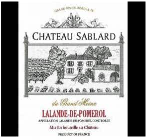 Chateau Sablard du Grand Moine Lalande de Pomerol 2015