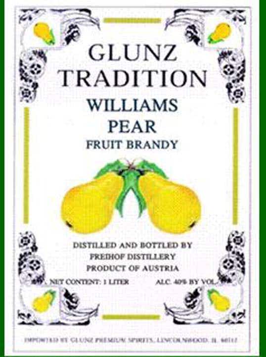 Glunz Tradition Williams Pear Brandy 1L