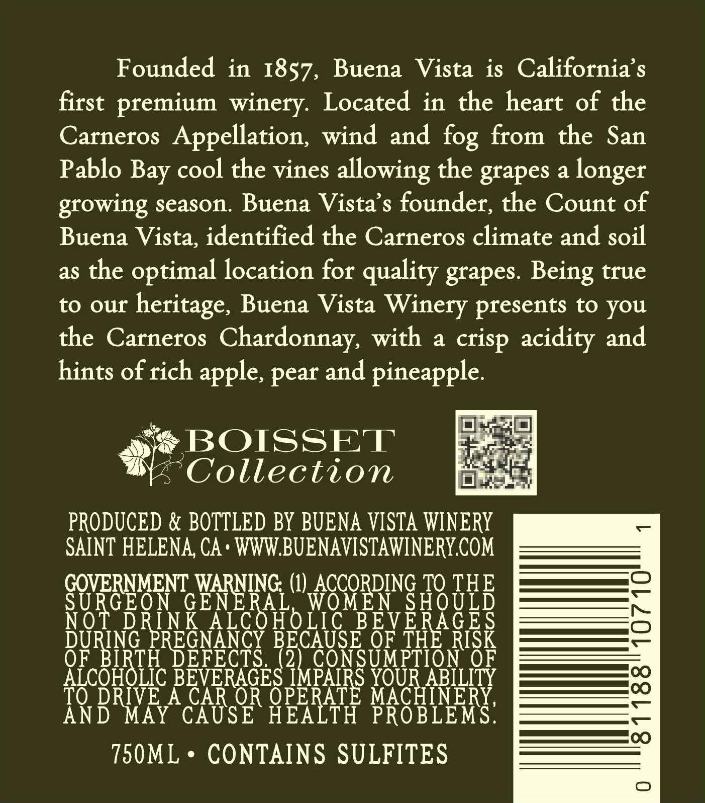 Buena Vista Winery Carneros Chardonnay 2012