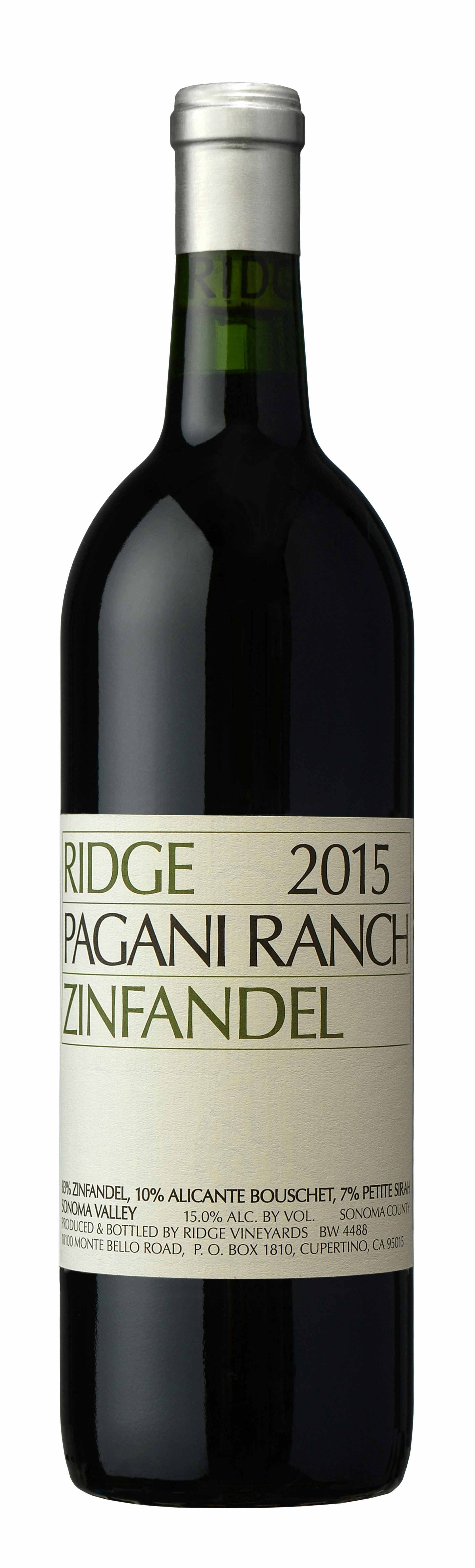 Ridge Vineyards Pagani Ranch Zinfandel 2015