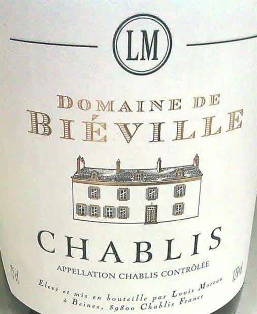 Domaine Louis Moreau Domaine de Bieville Chablis 2015