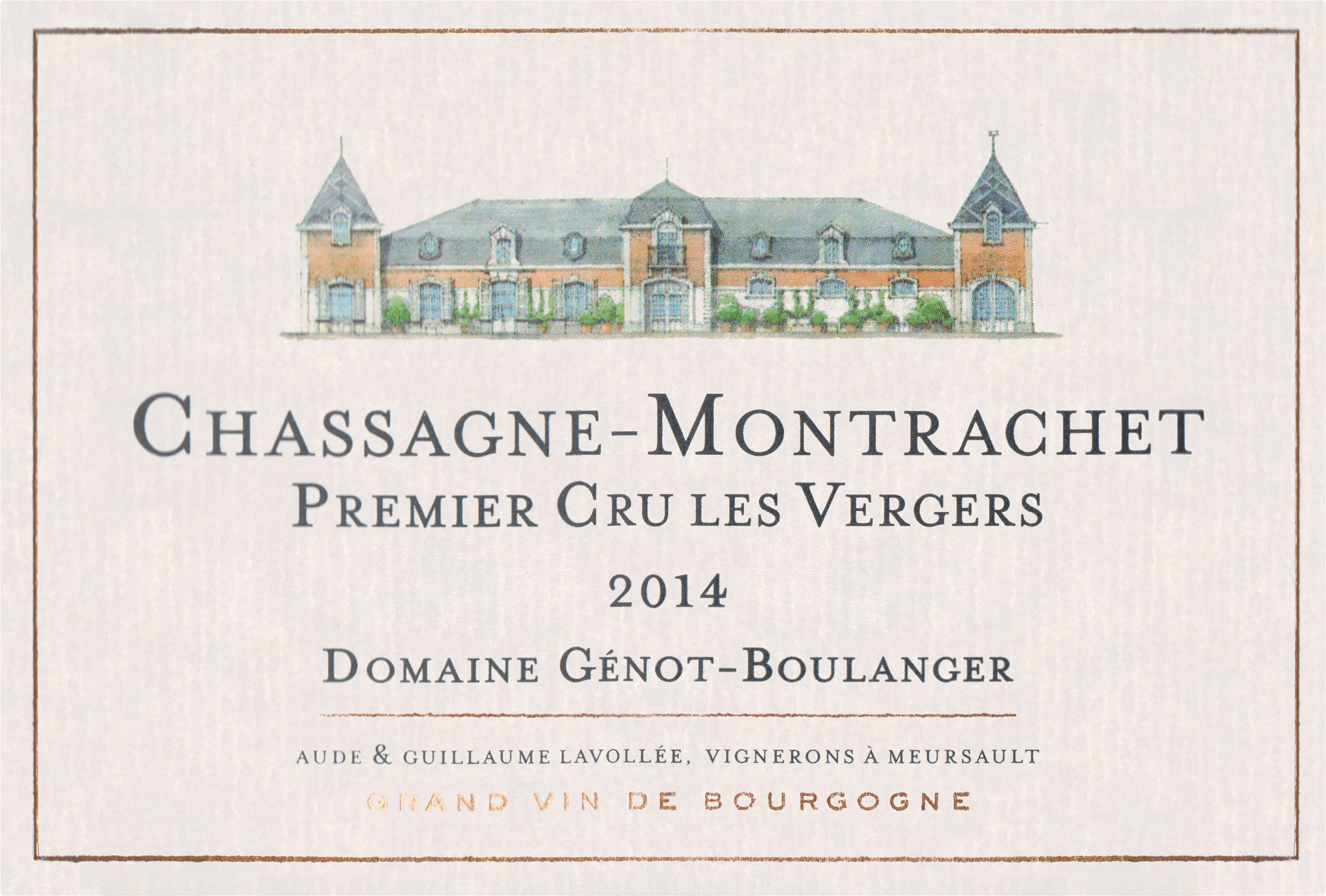 Chateau Genot Boulanger Chassagne Montrachet Les Vergers 2014