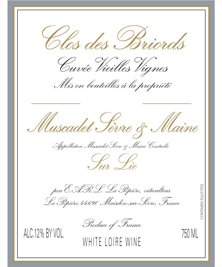 Domaine de la Pepiere CLOS DES BRIORDS MUSCADET 2016