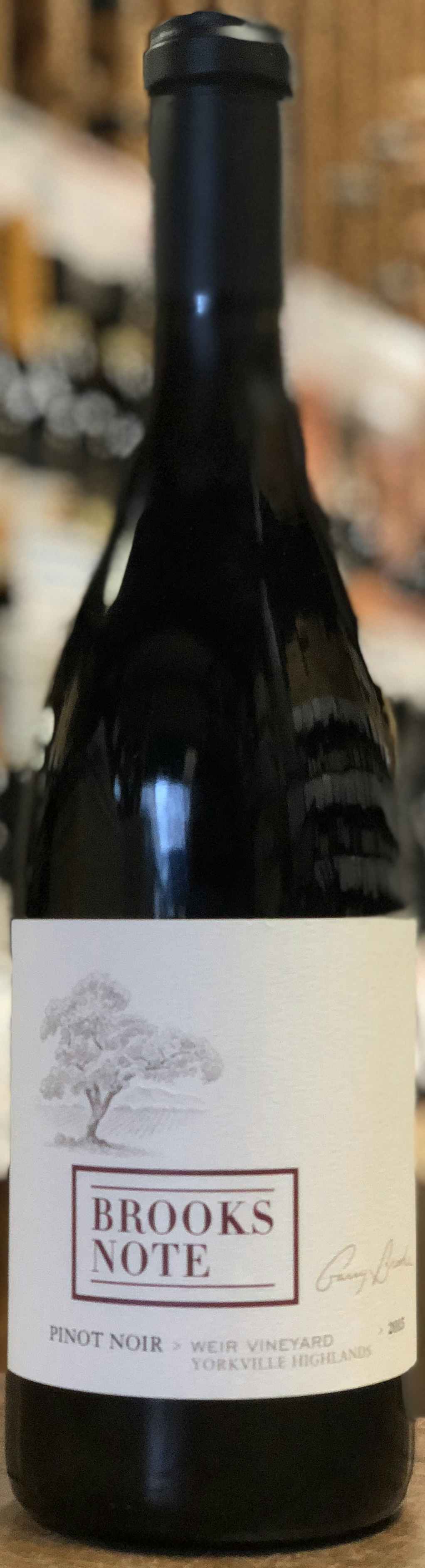 Brooks Note Winery Brooks Note Weir Vineyard Yorkville 2015
