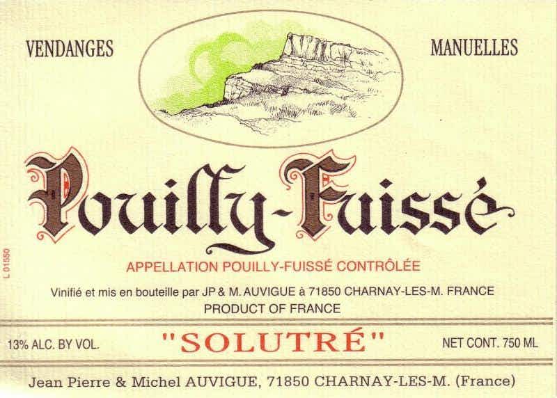 Vins Auvigue Pouilly Fuissé Solutré 2015