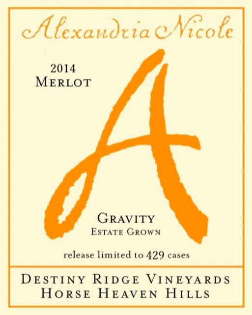 Alexandria Nicole Cellars Gravity Merlot 2014