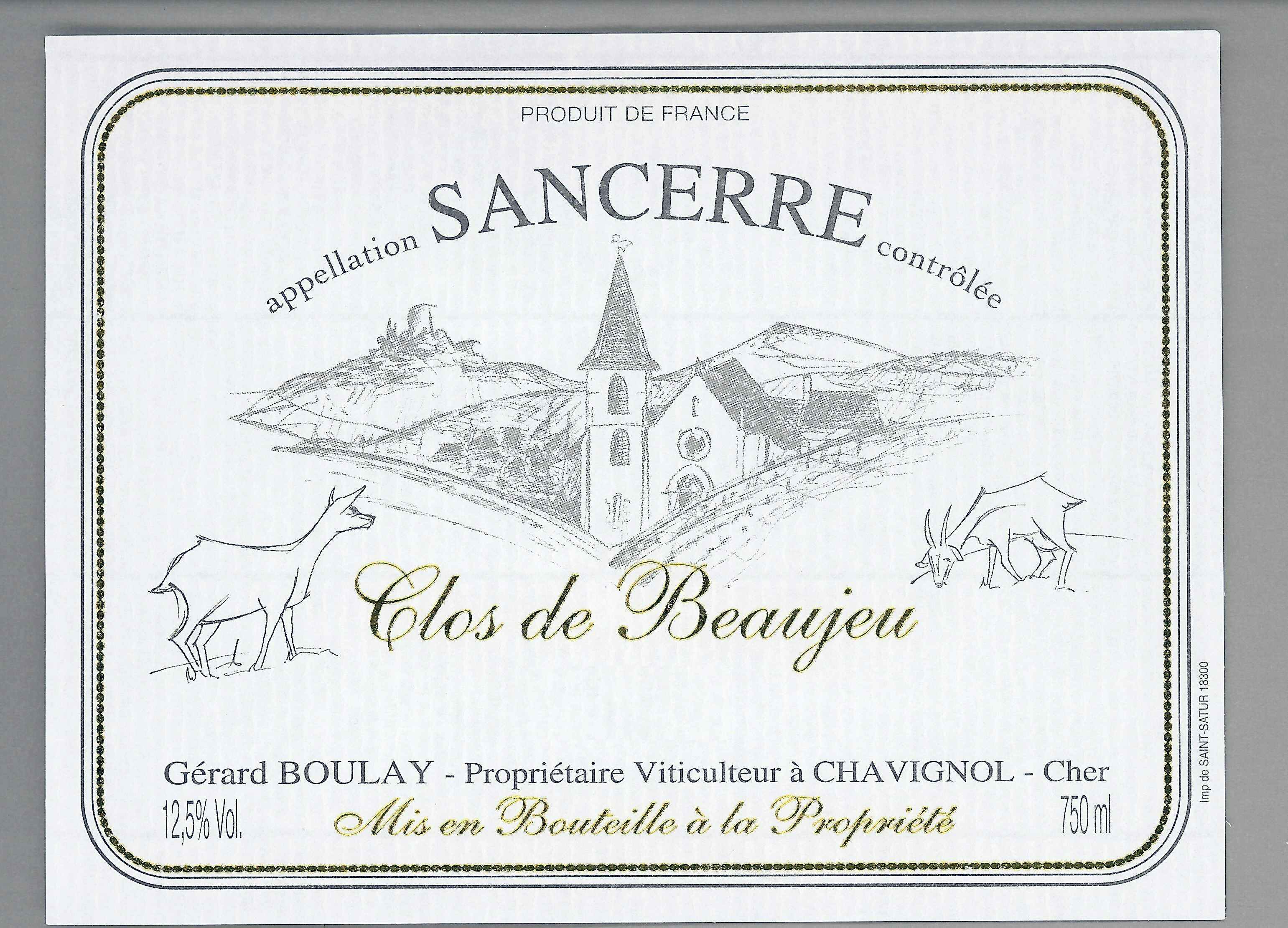 Gerard Boulay SANCERRE CLOS DE BEAUJEU 2016