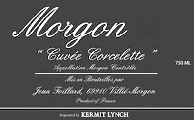 Jean Foillard Morgon Cuvee Corcelette 2016