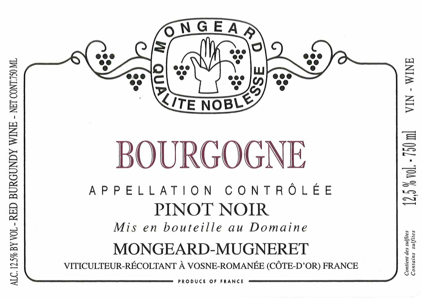 Domaine Mongeard Mugneret Bourgogne Rouge 2015