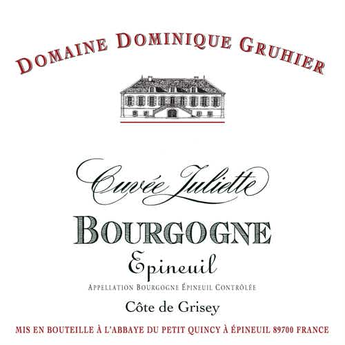 Domaine Dominique Gruhier Bourgogne Epineuil Cuvée Juliette 2015