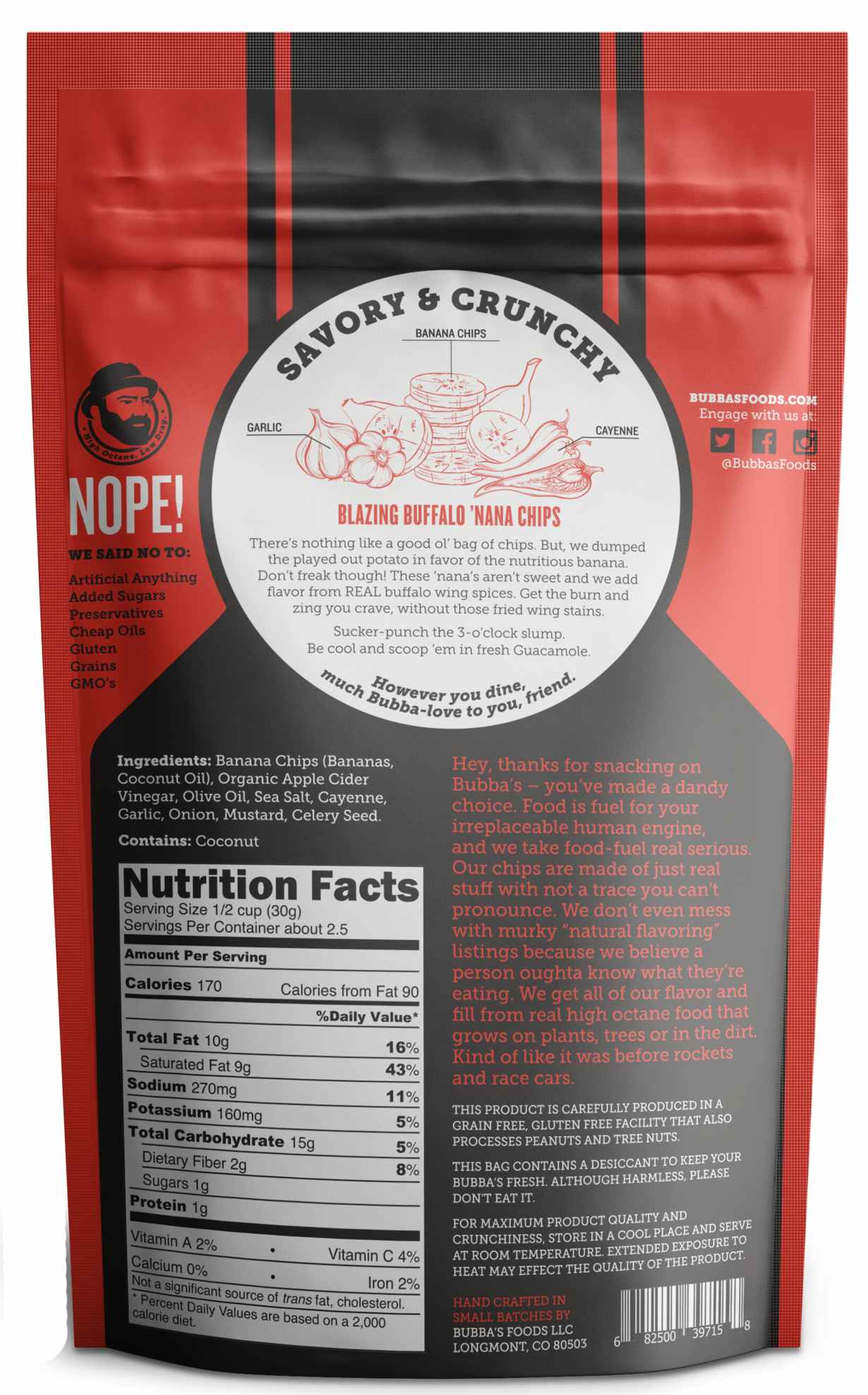 Bubba's Fine Foods Blazing Buffalo 'nana Chips