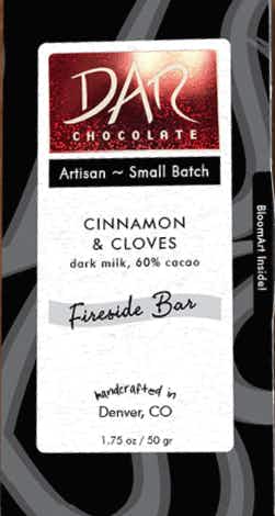 Dar Chocolate Cinnamon and Cloves Fireside Bar