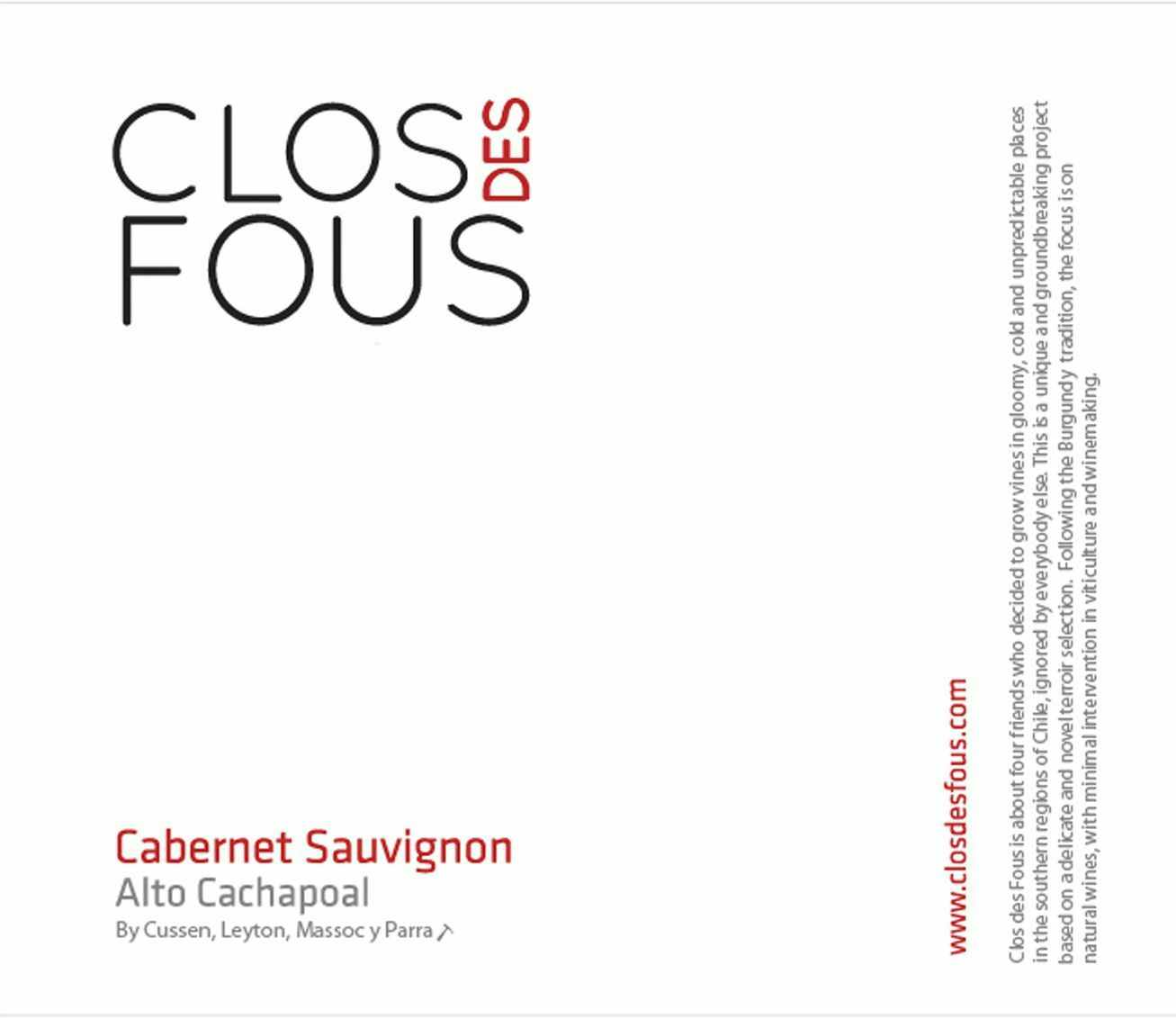 Clos des Fous Grillos Cantores Cabernet Sauvignon 2014