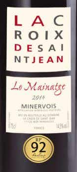 La Croix de Saint Jean Mainatge Minervois 2014