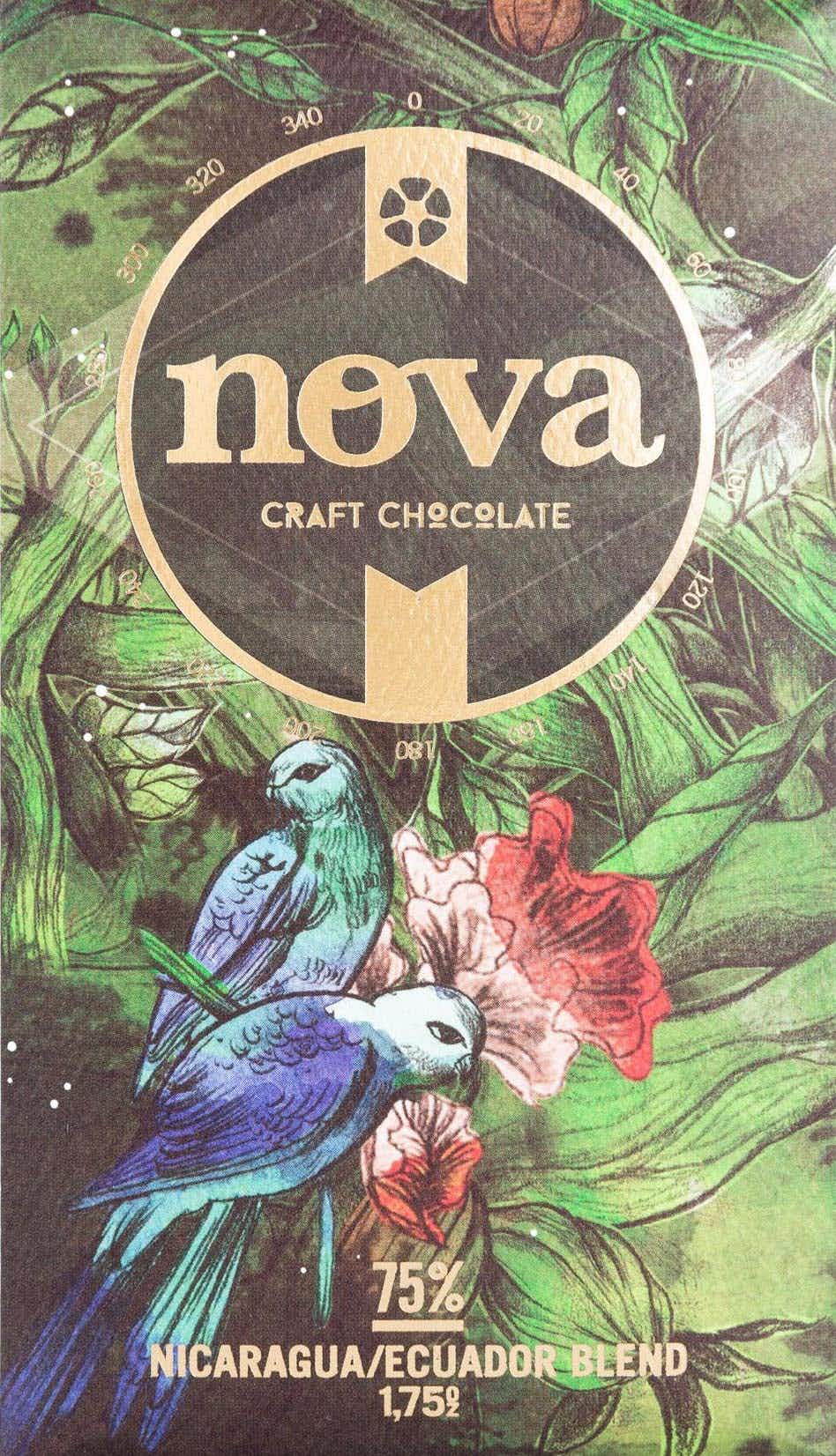 Nova Chocolate 75% Nicaragua/ecuador Blend Bar 1.75oz