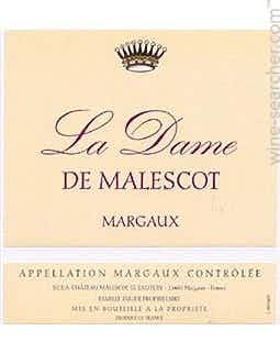 Château-Malescot-St.-Exupery La Dame De Malescot Margaux 2010 Bottle