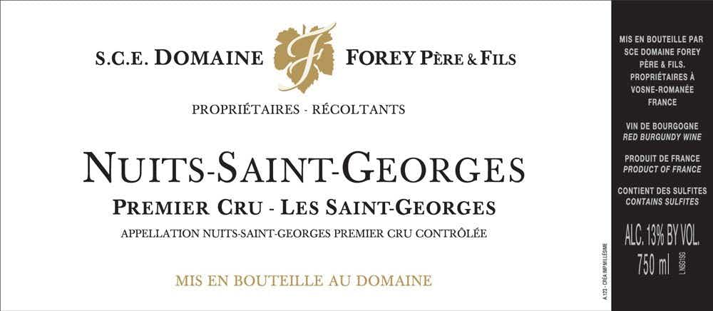 Domaine Forey Pere et Fils NUITS ST GEORGES LES ST GEORGES 2015