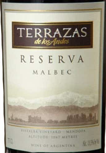 Terrazas de los Andes Reserva Malbec 2016