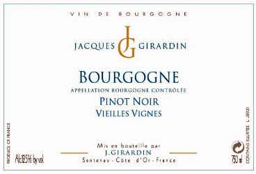 Domaine Jacques Girardin Bourgogne Rouge Vieilles Vignes 2015