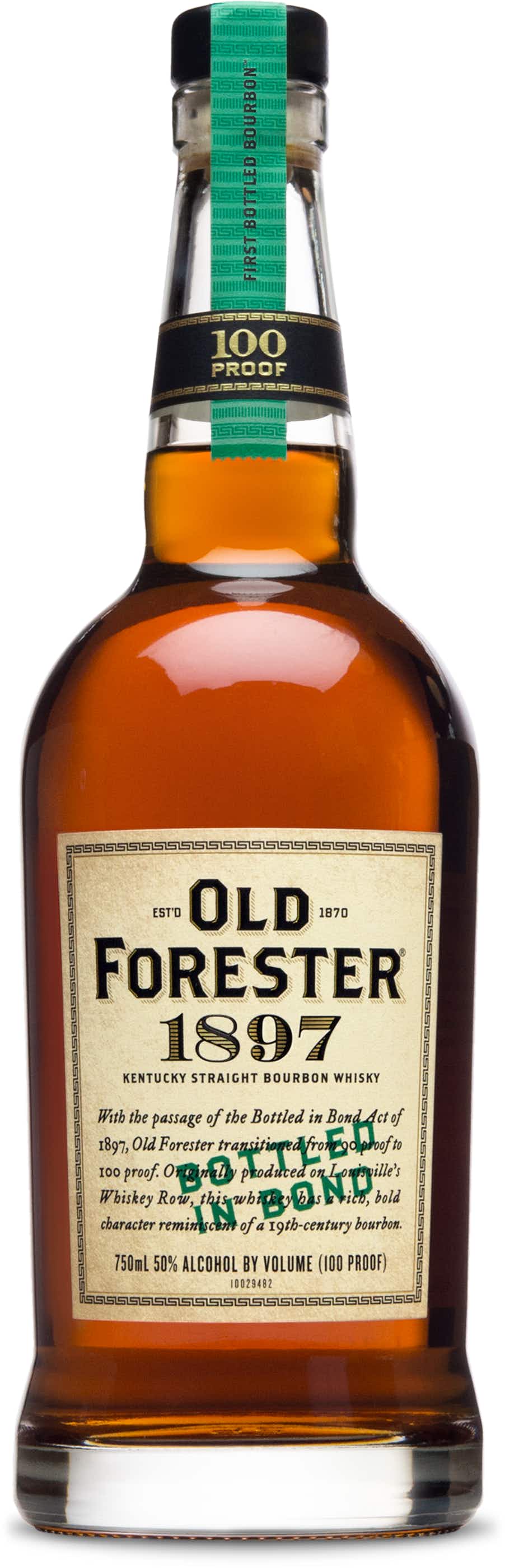 Old Forester Bottled In Bond Kentucky Straight Bourbon Whiskey 1897