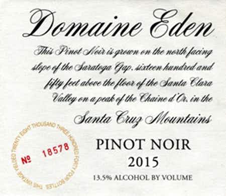 Domaine Eden Pinot Noir 2015
