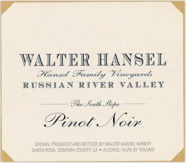 Walter Hansel The South Slope Pinot Noir
