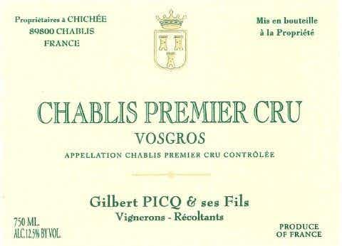 Gilbert Picq Chablis Vosgros 2015