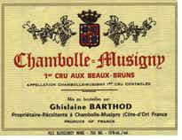 Domaine Ghislaine Barthod Chambolle Musigny Aux Beaux Bruns 2014
