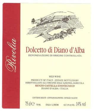 Renzo Castella Dolcetto Di Diano D'alba 2015