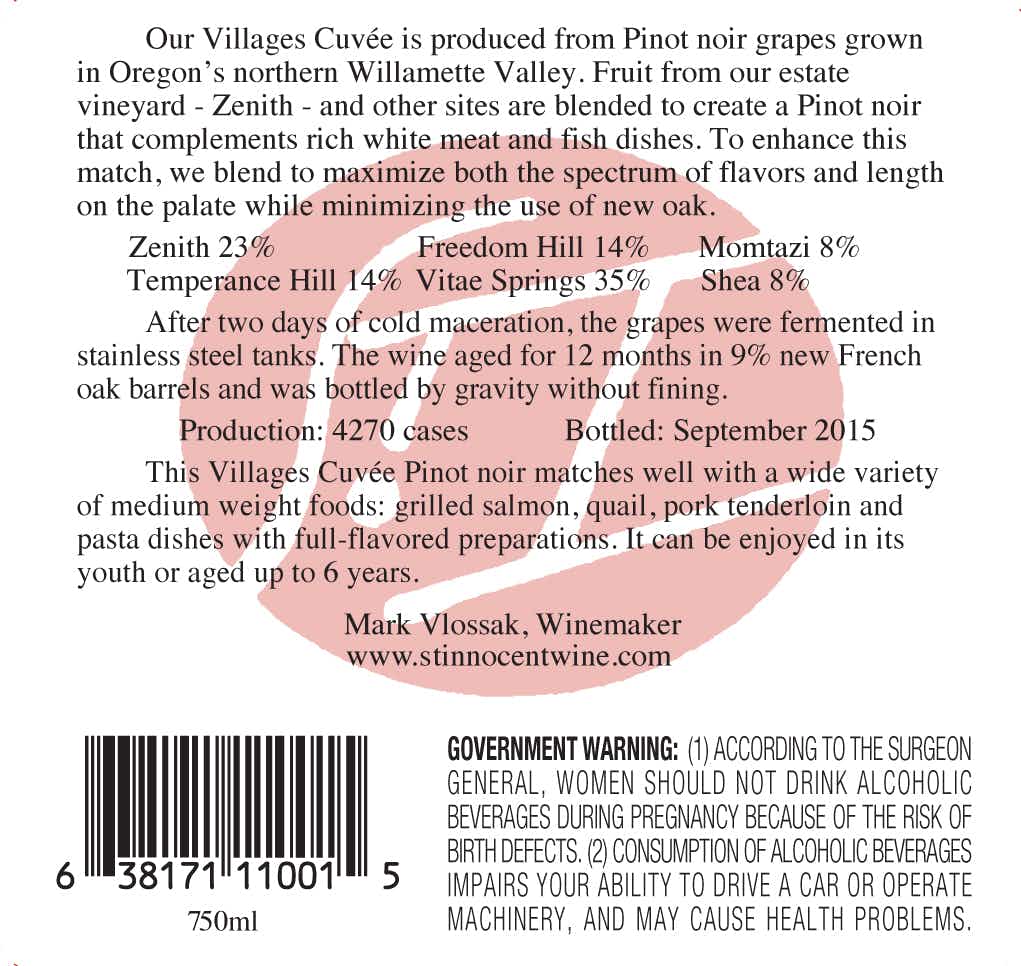 St. Innocent Villages Cuvée Pinot Noir