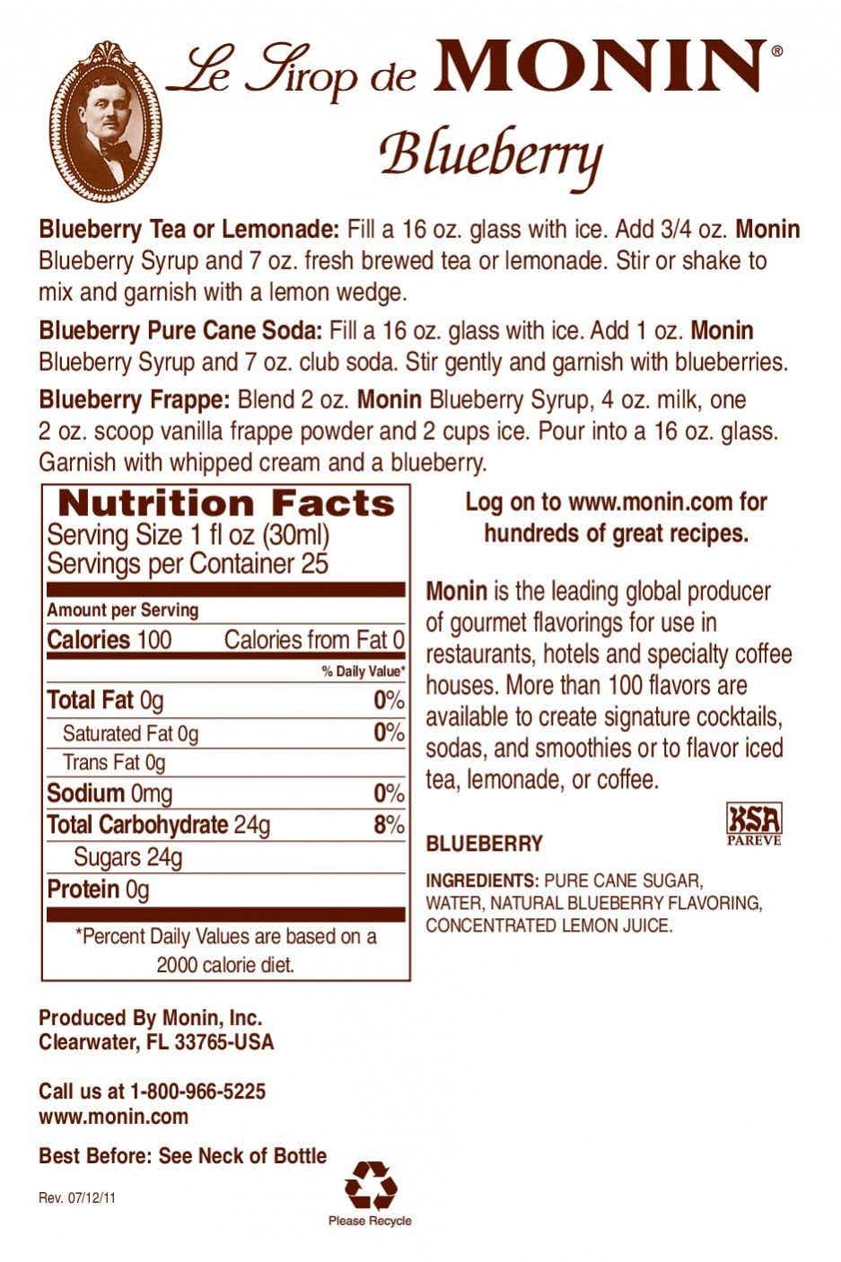 Monin Blackberry Syrup 750ml