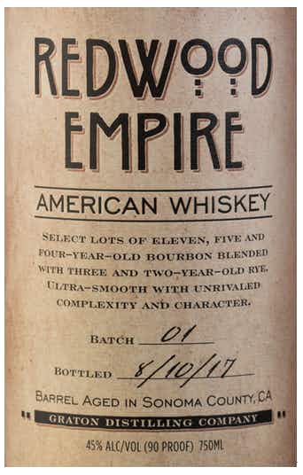 Granton Distilling Company Redwood Empire American Whiskey