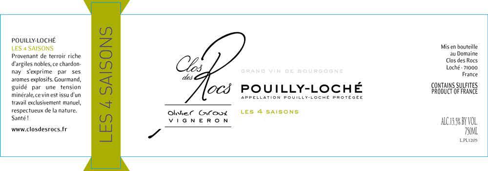 Domaine du Clos des Rocs CLOS DES ROCS POUILLY LOCHE QUATRE SAISON 2014