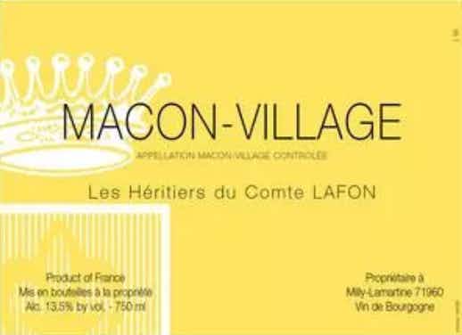 Domaine Les Heritiers du Comte Lafon Macon Villages 2016
