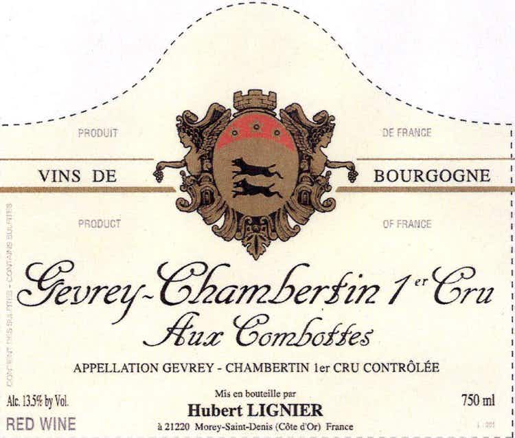 Domaine Hubert Lignier Gevrey Chambertin aux Combottes 2013 1.5L