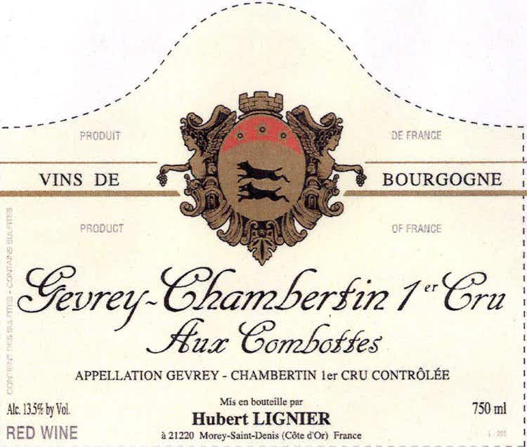 Domaine Hubert Lignier Gevrey Chambertin aux Combottes 2014 1.5L