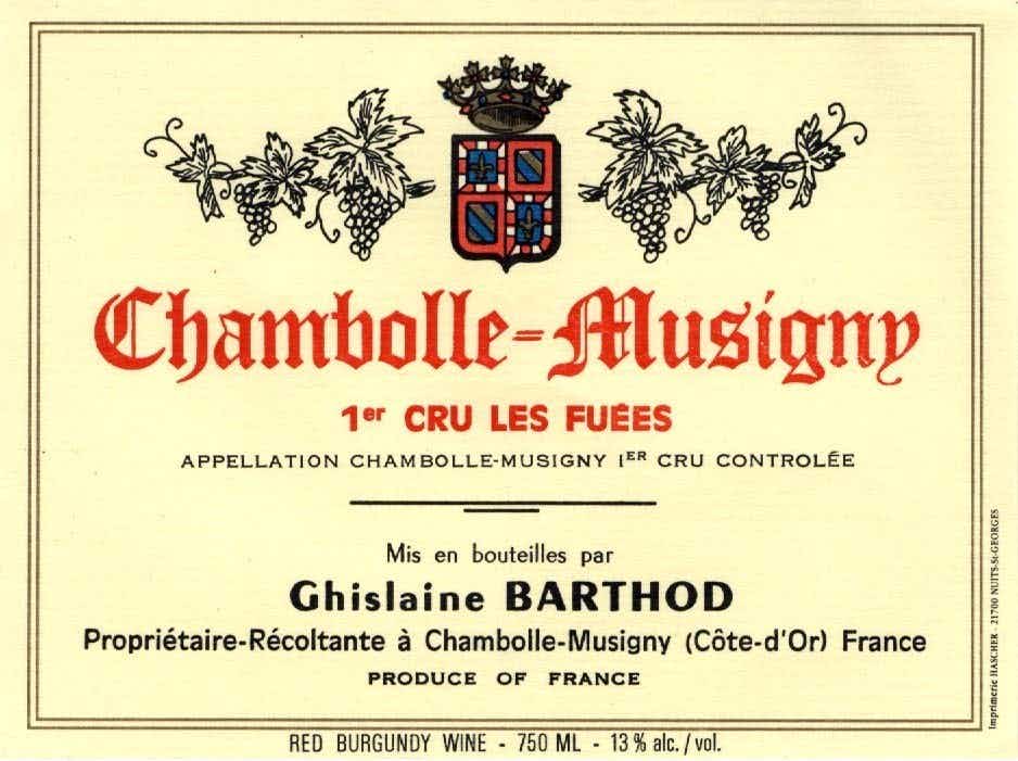 Domaine Ghislaine Barthod Chambolle Musigny Les Fuees 2013