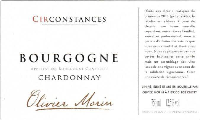 Olivier Morin Bourgogne Blanc Constance 2016