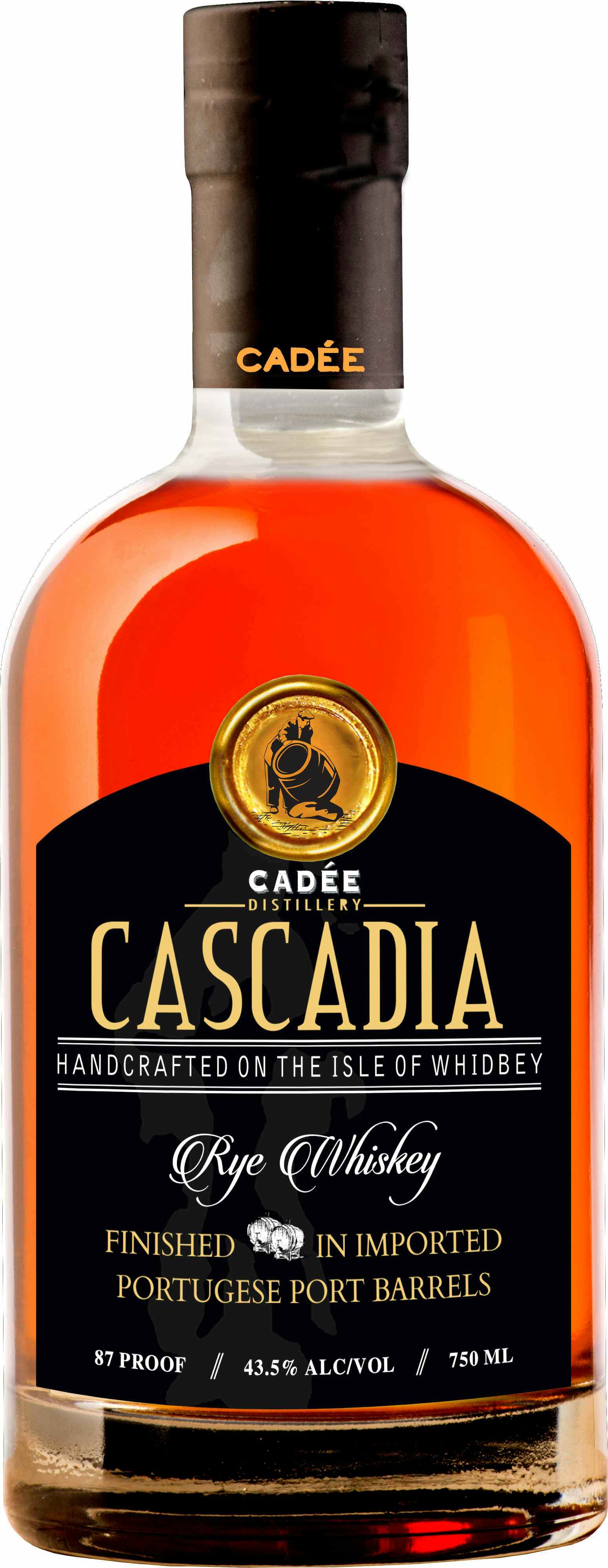 Cadée-Distillery Cascadia Rye Whiskey Bottle