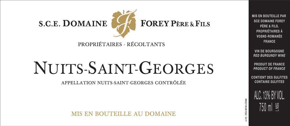Domaine Forey Pere et Fils NUITS ST GEORGES 2015