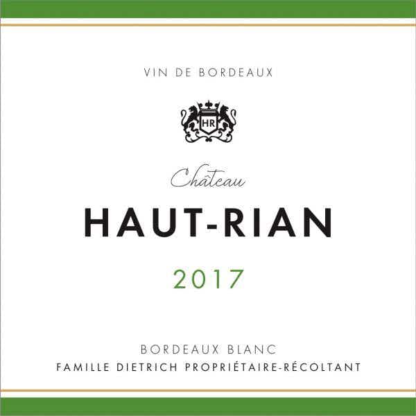 Chateau Haut Rian Bordeaux Sec Blanc 2017