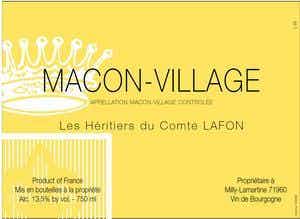 Domaine Les Heritiers du Comte Lafon Mâcon Villages 2017