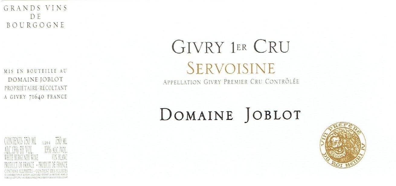 Domaine Joblot JOBLOT GIVRY 1ER CRU SERVOISINE ROUGE 2016