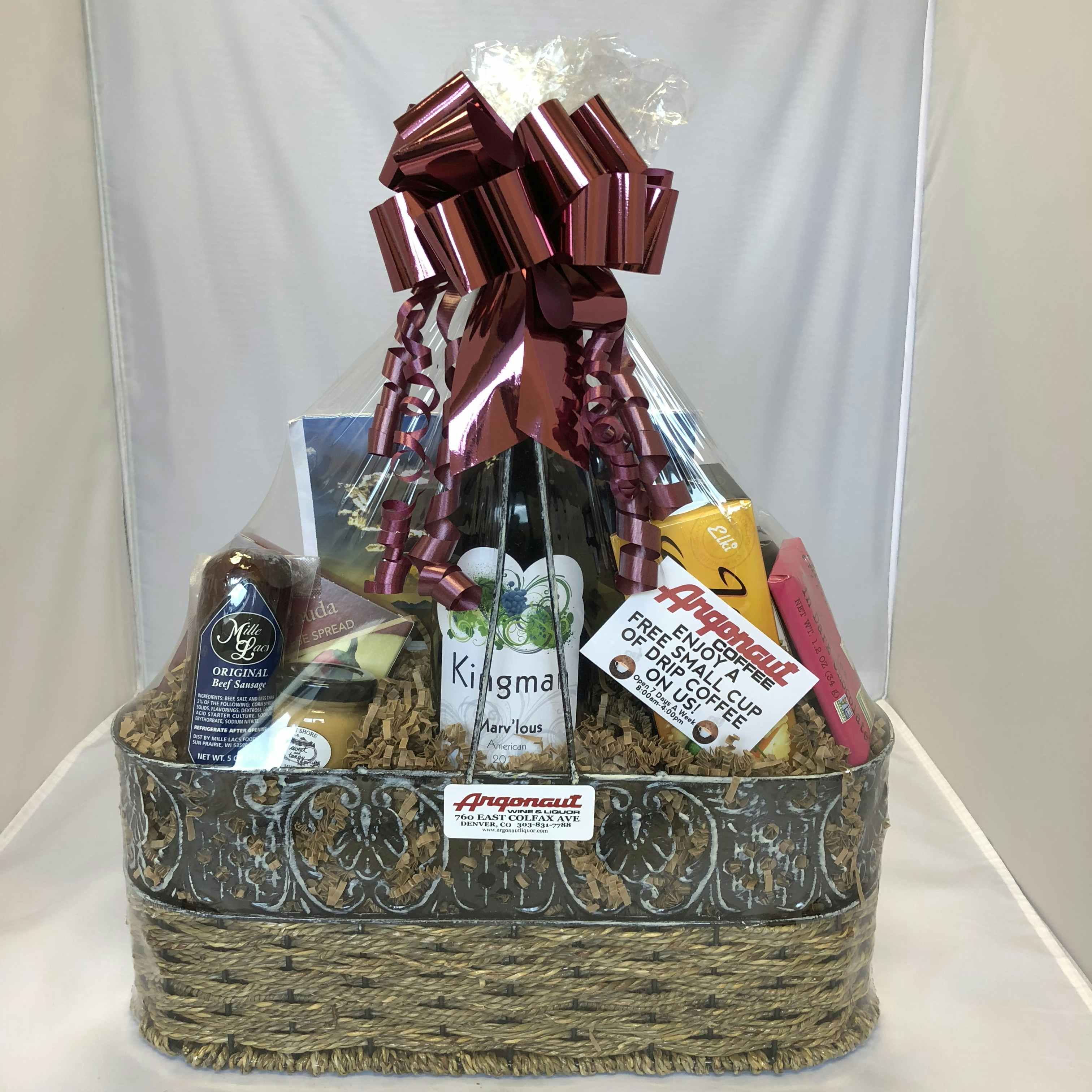 Argonaut Liquor Marvv'lous Red Gift Basket