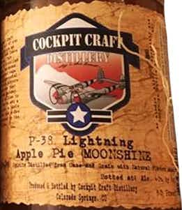 Cockpit Craft Distillery P-38 Apple Pie Lightning Moonshine