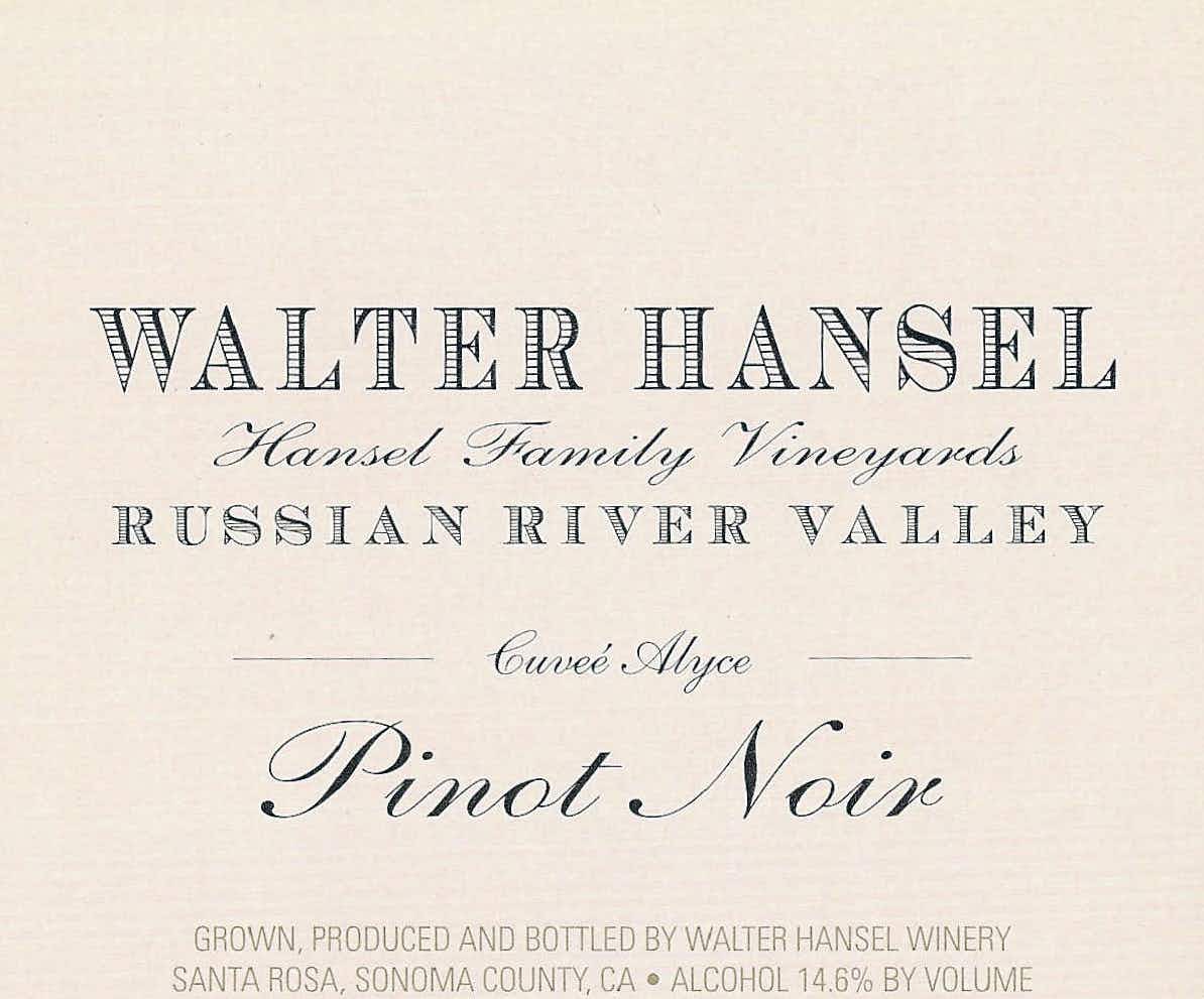 Walter Hansel Cuvée Alyce Pinot Noir 2016